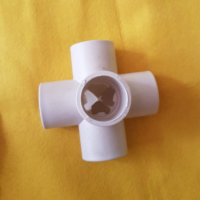 Laku Sambungan Konektor Fitting Tee Elbow Pipa Pvc 5 Way Arah 1/2 3/4" Inch