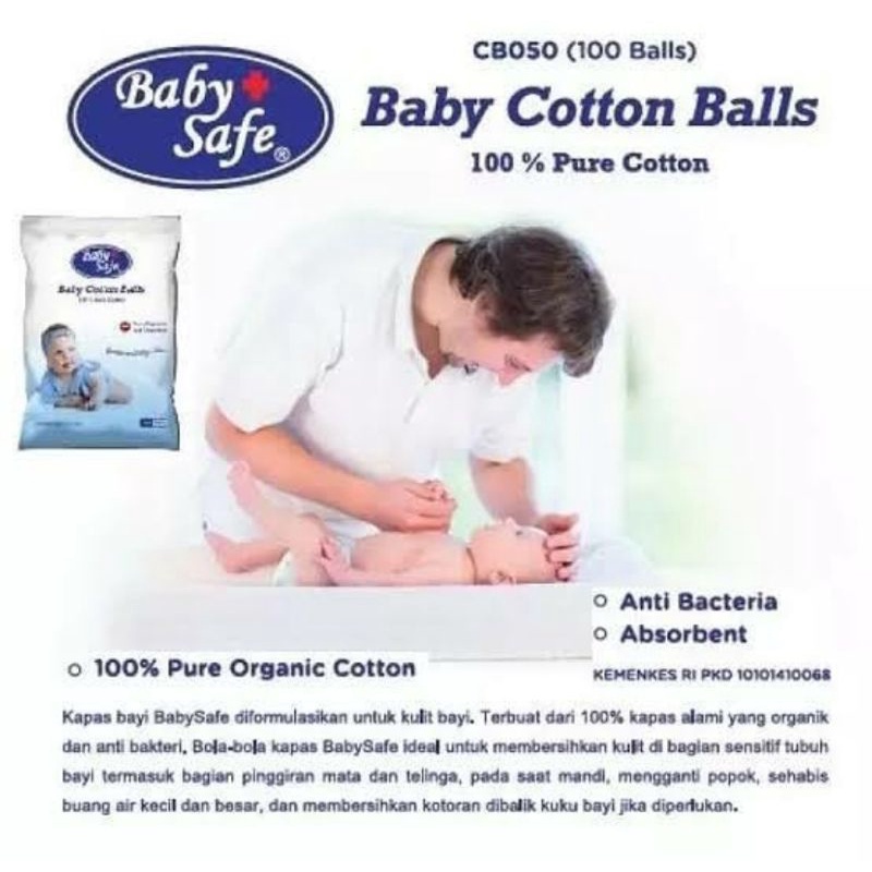 Kapas Bola Baby Safe Cotton Balls isi 100