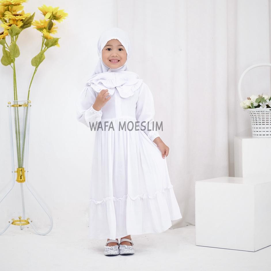 ( COD ) JILBAB Gamis Anak Model 2022 Modern Gamis Anak Putih Kekinian Muslim Anak Perempuan Baju Mus