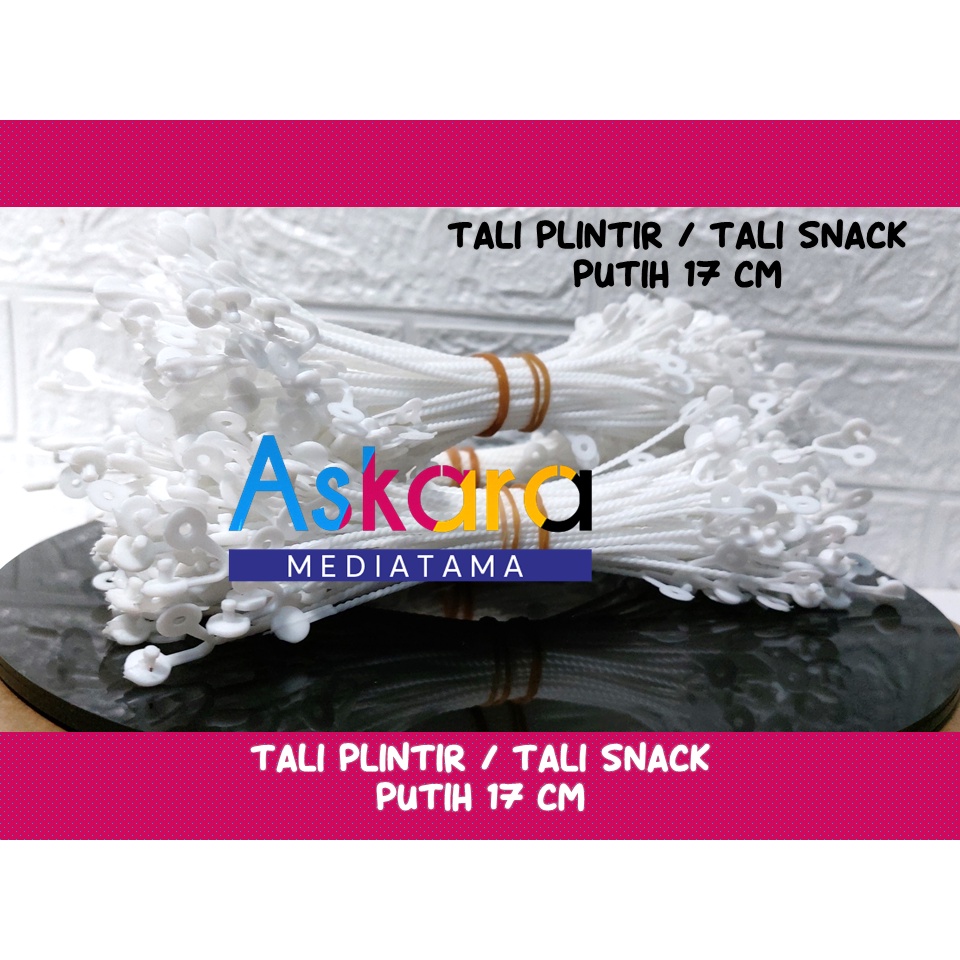 

[isi 100 pcs] Tali Plintir Plastik Snack Hampers Souvenir Lebaran Ulang Tahun Putih 17 cm Jogja