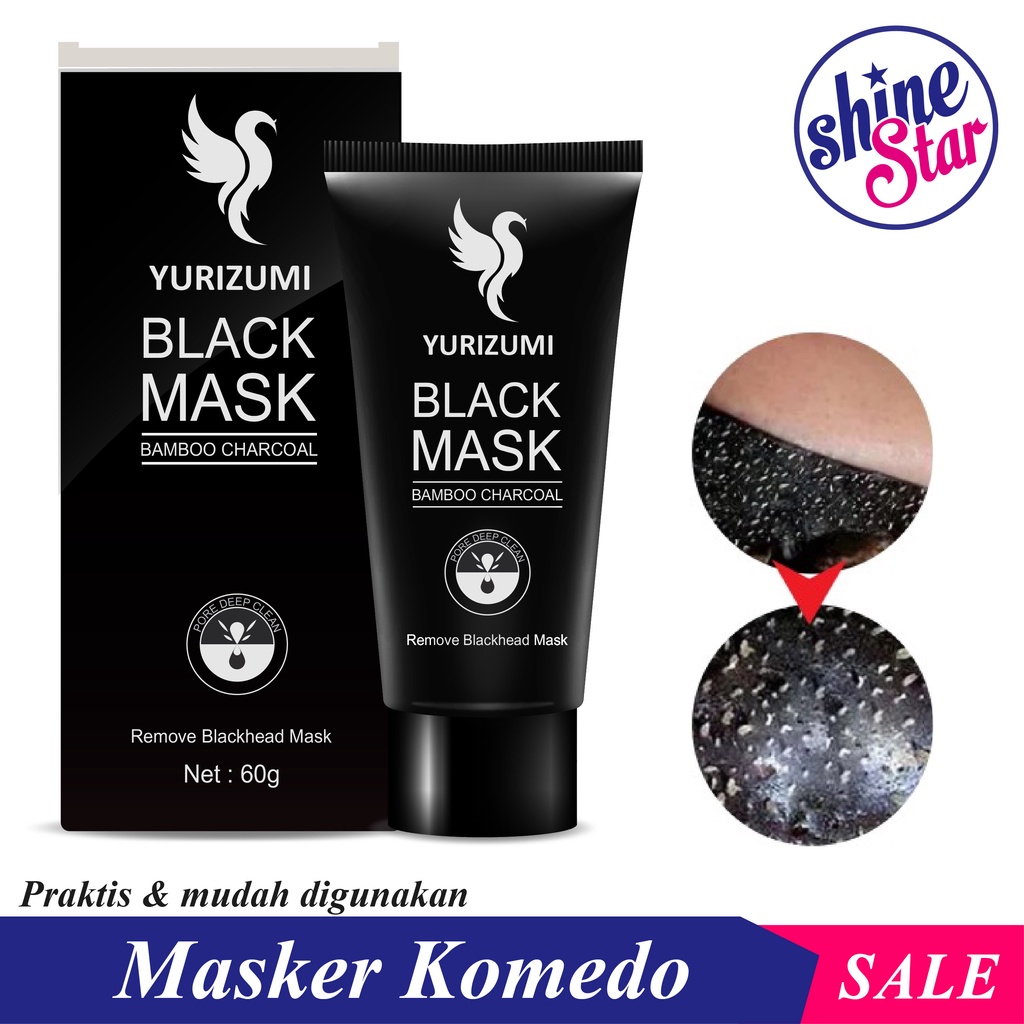 YURIZUMI Masker Komedo Wajah dan Hidung Arang Activated Carbon Black Mask