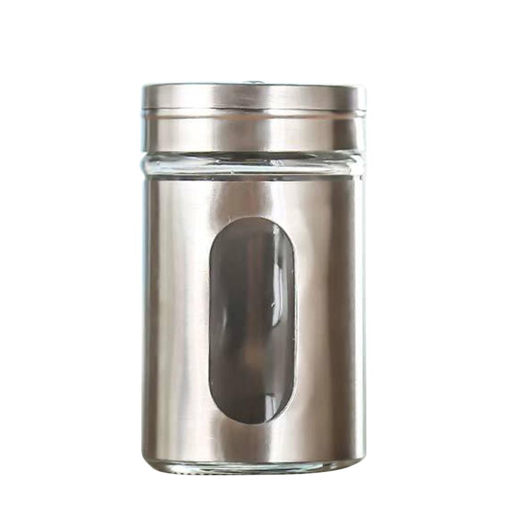 Spice Shaker Stainless Steel Merica Garam Toples Putar Tutup Botol Wadah Bubuk Bumbu Dapat Dicuci Reusable Gadget