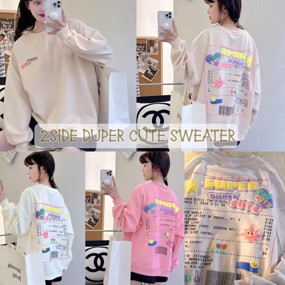 STOCK TERBATAS X39 DUPER CUTE (2SIDE) SWEATER BAHAN FLEECE ㅁ