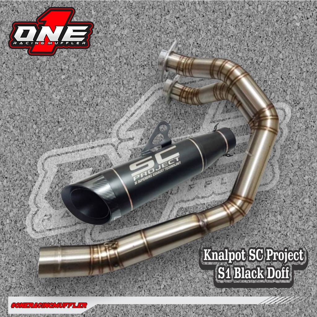Knalpot SC Project S1 Black Doff Fullsystem ER6N ER6F