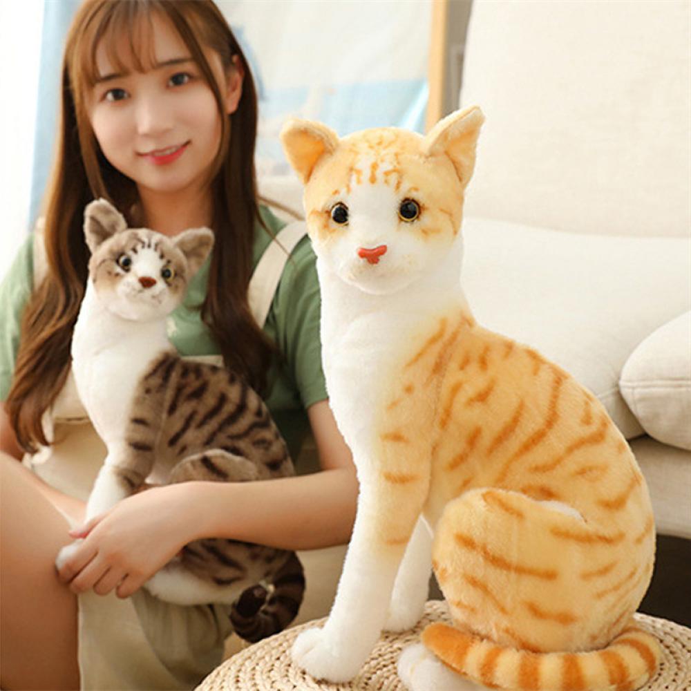 Timekey Manusia Hidup Kucing Siam Mainan Mewah Simulasi American Shorthair Cat Boneka Boneka Mainan Hewan Peliharaan Dekorasi Rumah Untuk Ulang Tahun Anak P5Z5