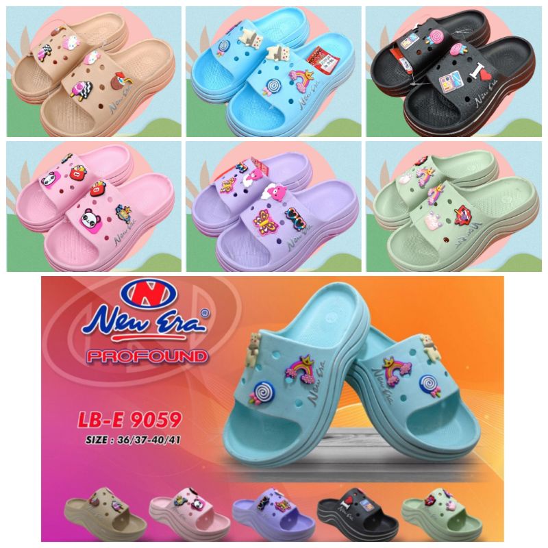 SANDAL SLOP KARET WANITA NEW ERA LB E 9059 100% ORIGINAL BY NEW ERA