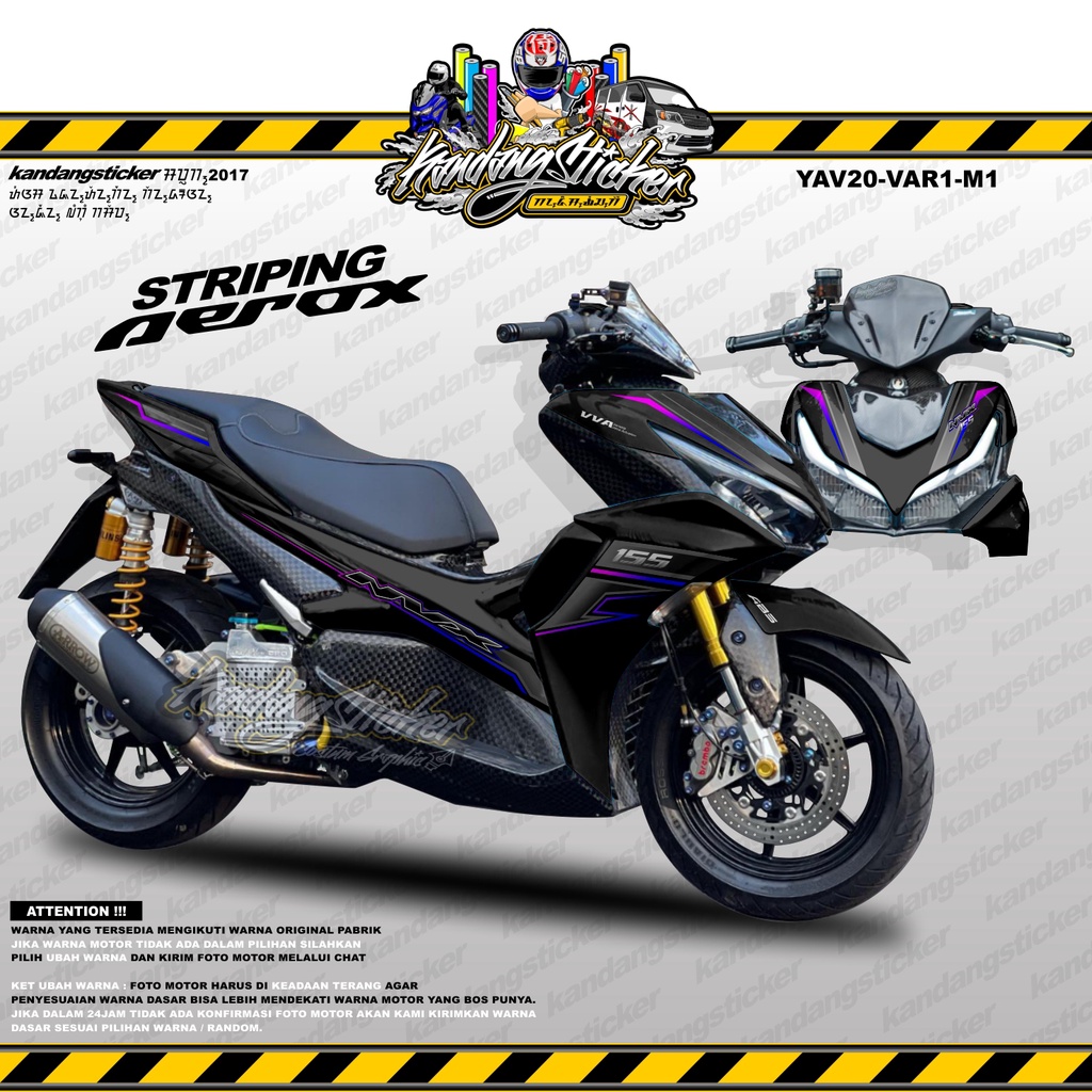 Striping Aerox 2020 2021 2022 connected Stiker Aerox Nvx Malaysia Sunmori Mandalika Striping Nvx Mal