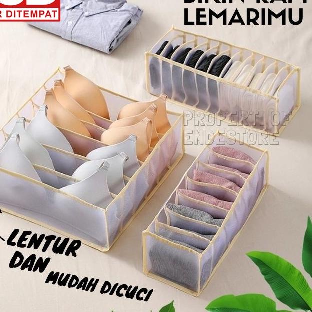 ➦ Tempat Kotak Box Penyimpanan Baju Pakaian Bayi Serbaguna Rak Celana Dalam CD Dan Bra Daleman EN200