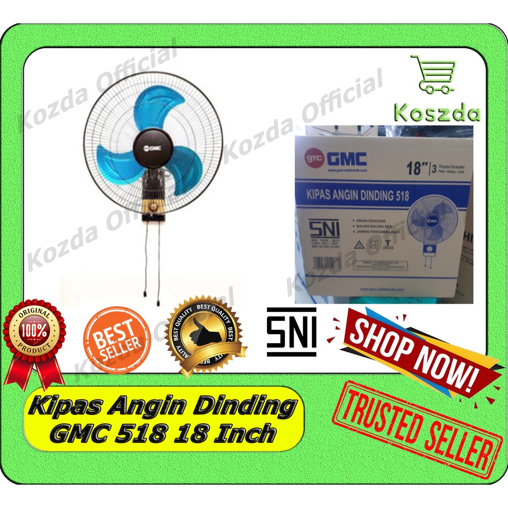 GMC 518 / 519 Kipas Angin Dinding Kipas Tembok 18 Inch Original GMC Resmi