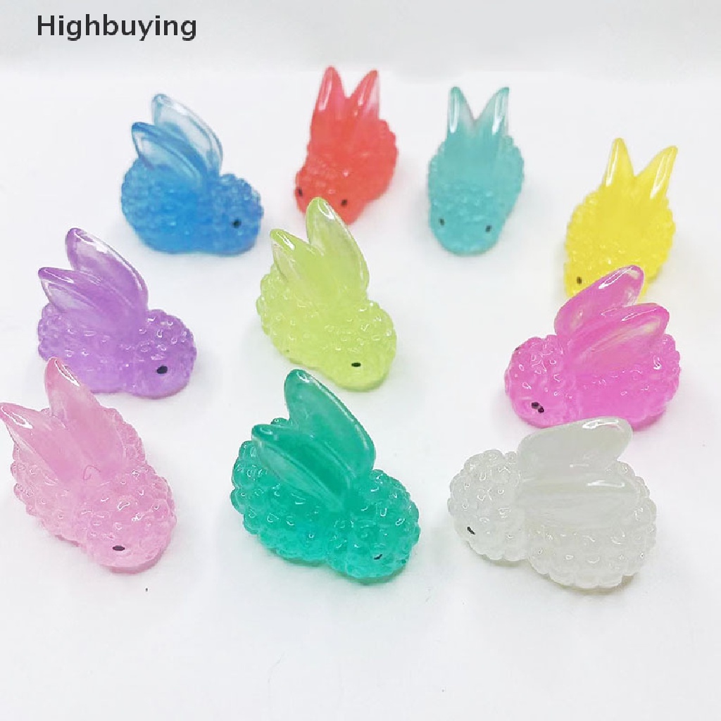 Hbid 5pcs Noctilucent Rabbit Botol Es Dekorasi Kreatif Figure Ornamen Miniatur Kerajinan DIY Aksesoris Glory