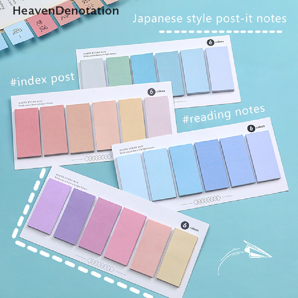 [HeavenDenotation] 120pcs Penanda Halaman Tab Indeks Lengket Warna Gradasi Novelty Sticky Notes Memo Pad Index Stiker Bookmark Halaman Stiker Alat Tulis Kantor Sekolah HDV