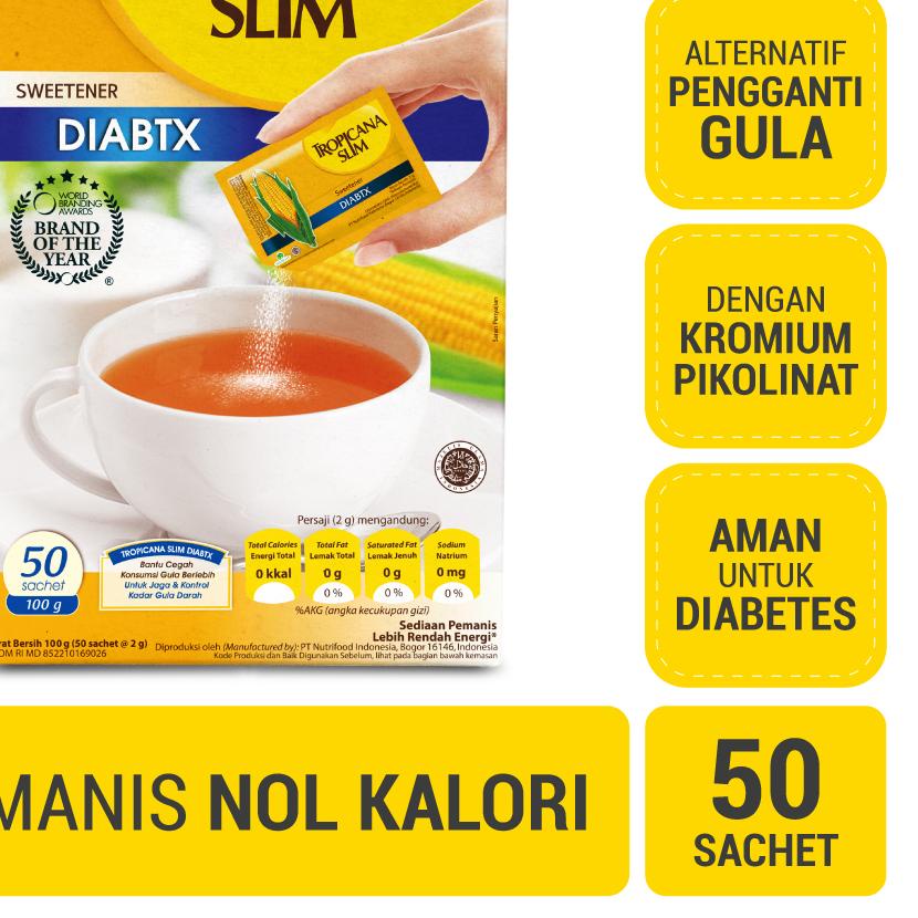 

❂ Tropicana Slim Sweetener Diabtx 50 Sachet - Pemanis untuk i ❉