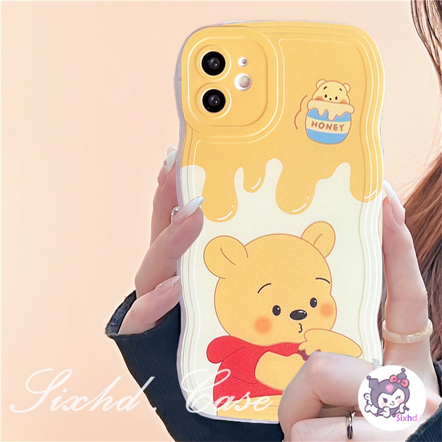 Redmi 12C 11A 10C 9T 9C Note 12 11s 11 10 9 8 Pro 10A 10 9A 9  A2 A1 Xiaomi 11Lite 12T 12Lite 11T 10T Poco M3 F3 X5 X4 X3 Pro Cartoon Cute Bear Soft Wave Edge Soft TPU Case