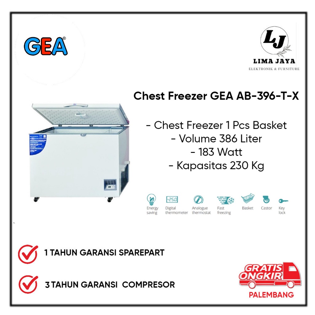 Chest Freezer GEA AB-396-T-X Freezer Box Lemari Pembeku GEA