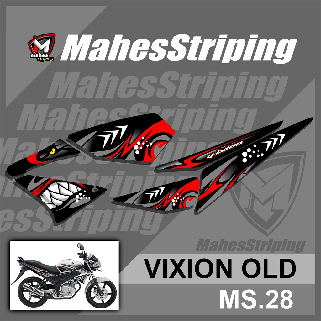 Striping Vixion Old - Stiker Variasi Lis Motor Motif Shark Hiu MS-28