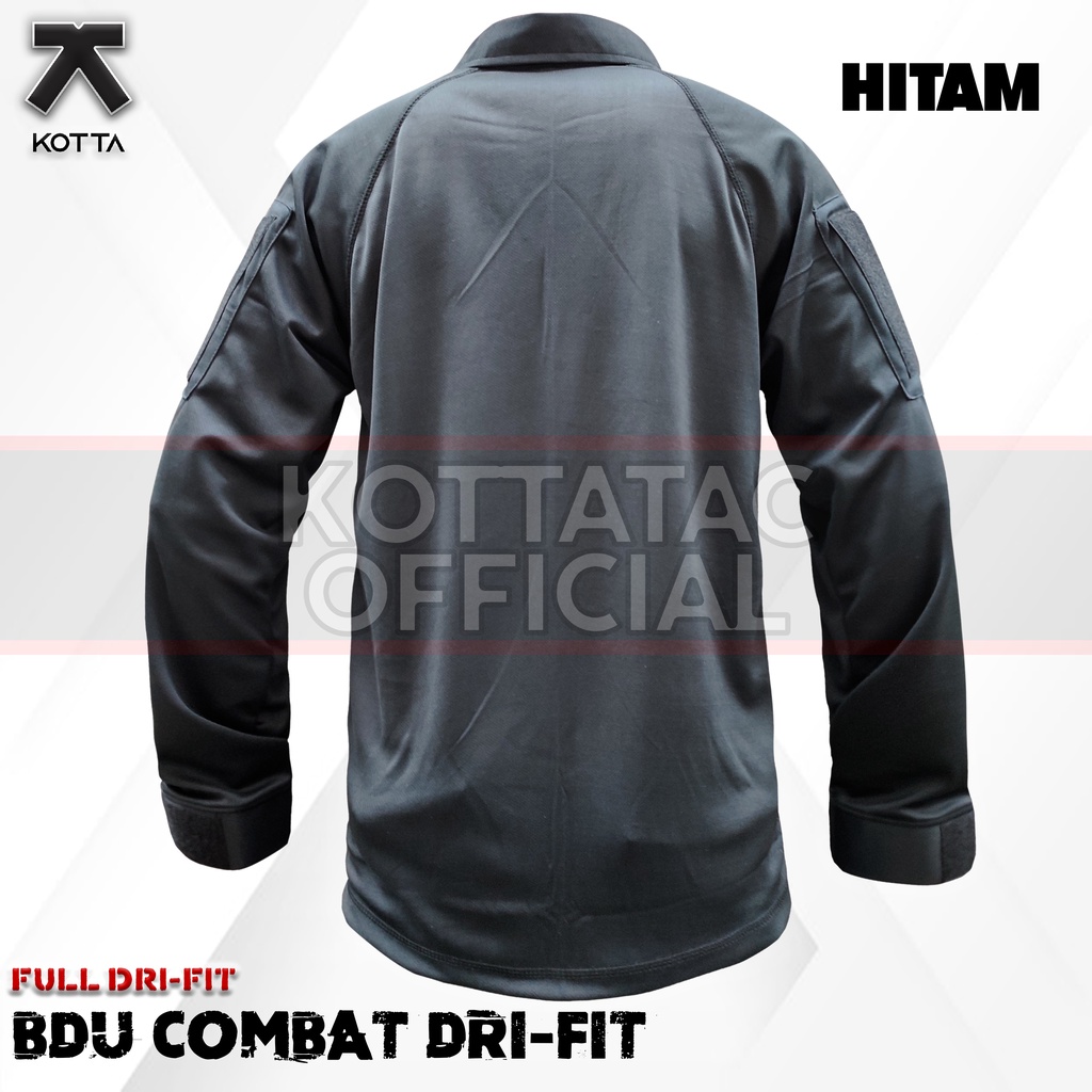 KAOS BDU DRYFIT TAD HITAM - KAOS BDU COMBAT HITAM -  KAOS TACTICAL - BDU JERSEY DRYFIT - KAOS BDU PANJANG HITAM