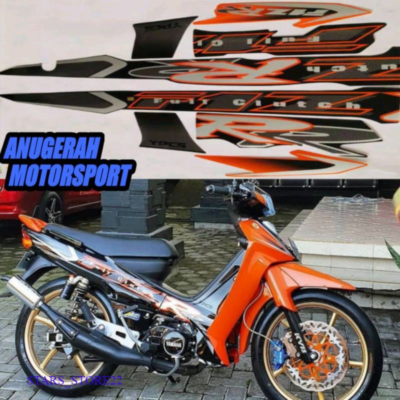 (ORI) striping / sticker lis body Yamaha fizr / fiz r/ f1zr full clutch 2001 2002 orange hitam ORIGINAL