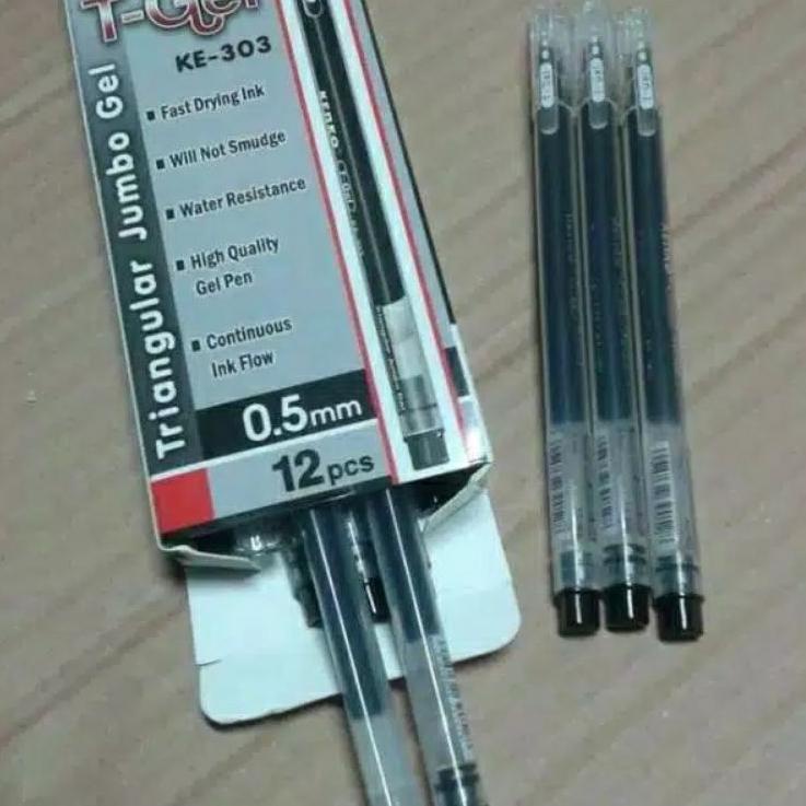 

Obral Laris KENKO T-Gel KE-303 0.5mm Triangular gel pulpen pena 1 Pack / 12 PCS