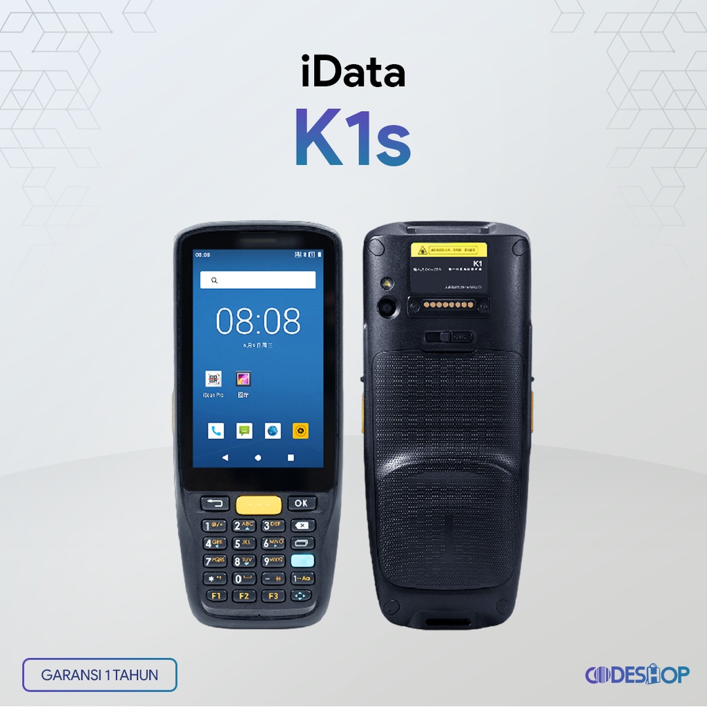 iData K1S Scanner Barcode Mobile Android PDT 2 Dimensi