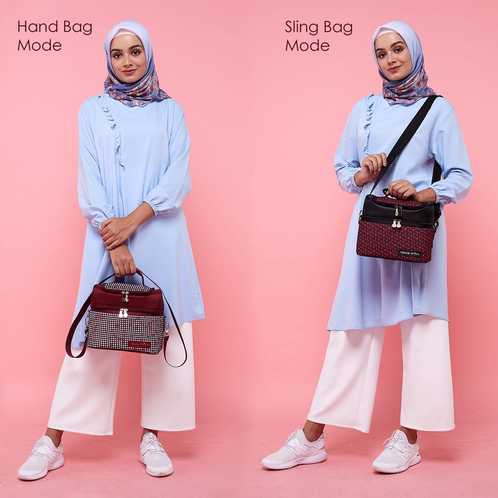 NATURAL MOMS COOLER BAG SLING [FREE ICE GEL 2PCS]