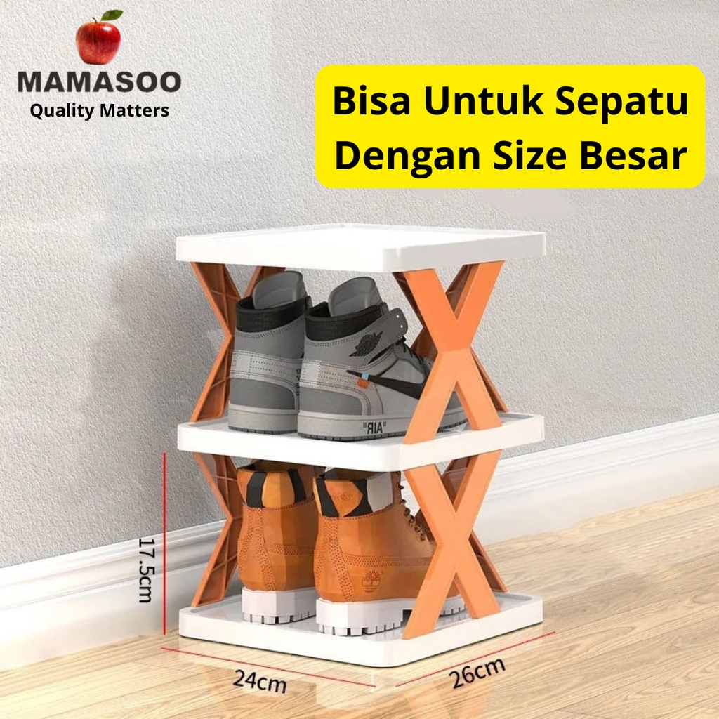 Rak Susun Sepatu Dan Sandal Serbaguna Bahan Plastik Model Silang Portable Aestetic