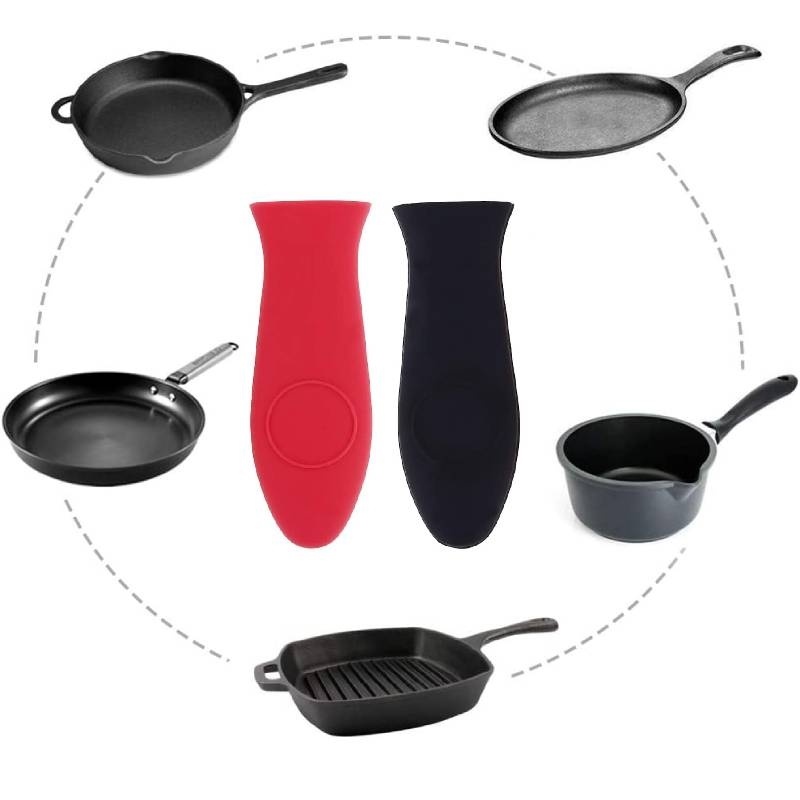 Pegangan Panci Sup Silikon Sleeve Pegangan Panci Goreng Penutup Insulasi Panas Anti-slip Casserole Clasp Gloves Aksesoris Pelindung Masak Rumah