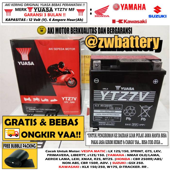 Aki motor Yamaha NMAX YTZ7V YUASA Accu kering