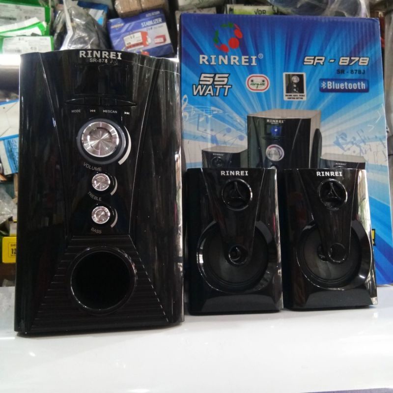 Speaker Aktif 2.1 Multimedia Bluetooth Karaoke RINREI SR-878J + Mikrofon GRATIS