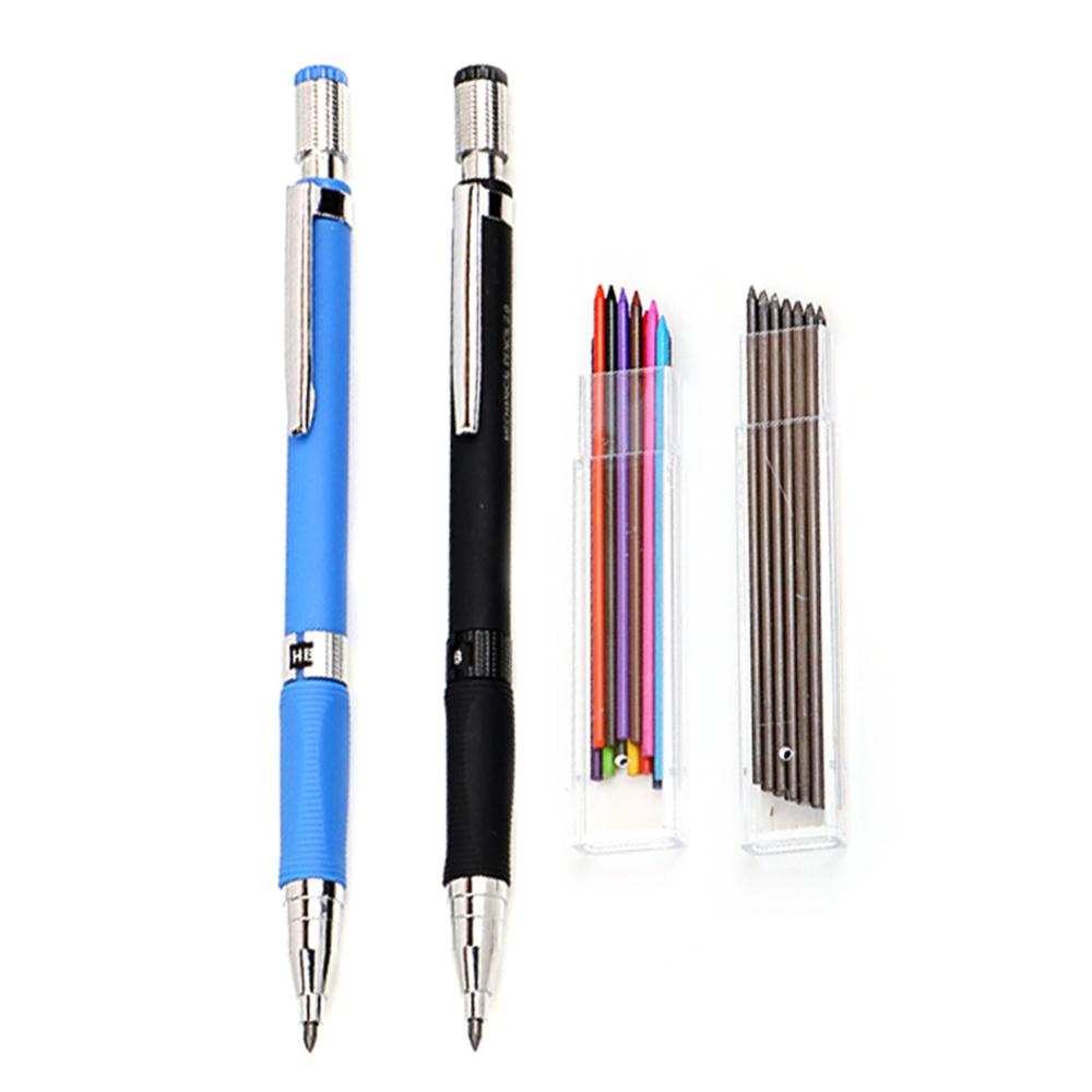 Timekey 2.0mm HB Pensil Mekanik Dengan Lead Set Pensil Otomatis Dengan Isi Ulang Lead Core Warna/Hitam Untuk Gambar Serut Seni Sketsa Tulisan G2U1