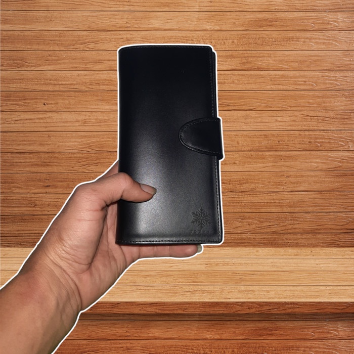 Dompet Wanita Kulit Asli - Panjang - Hitam