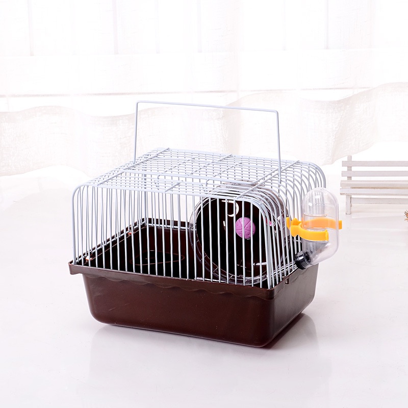 Kandang Hamster Besi Dengan Tempat Makan, Minum dan Roll