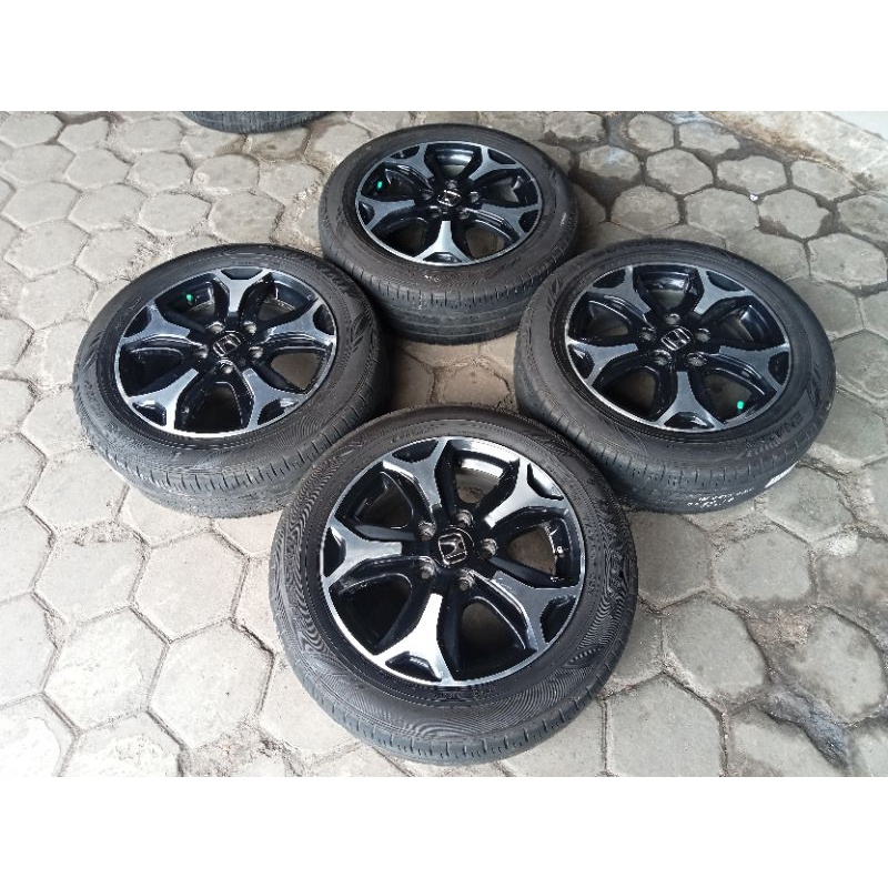 velg bekas original mobil BR-V ring 16+ban dunlop 195 60 16 lebar 6 et 50 pcd 5x114