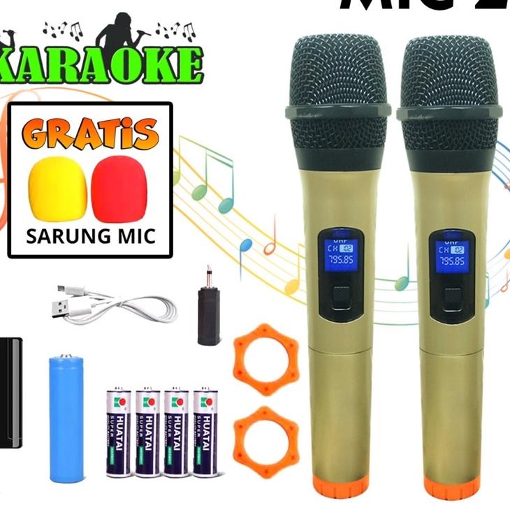 ➯ MIC wireles microphone bluetooth dengan Receiver System 2mic wireles ۞