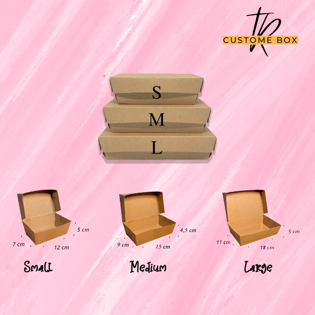 

Box Makanan Polos (50pcs) | Packeging | Paper Luch | Dus Take Away Dine In Murah