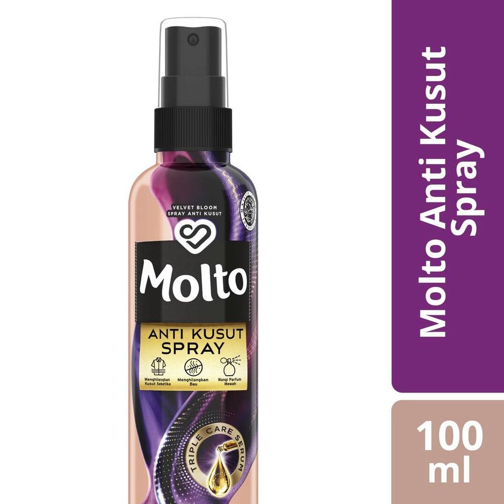 Spesial Awal Tahun [Bonus Emas] Molto Anti Kusut Spray Velvet Bloom 100 mL