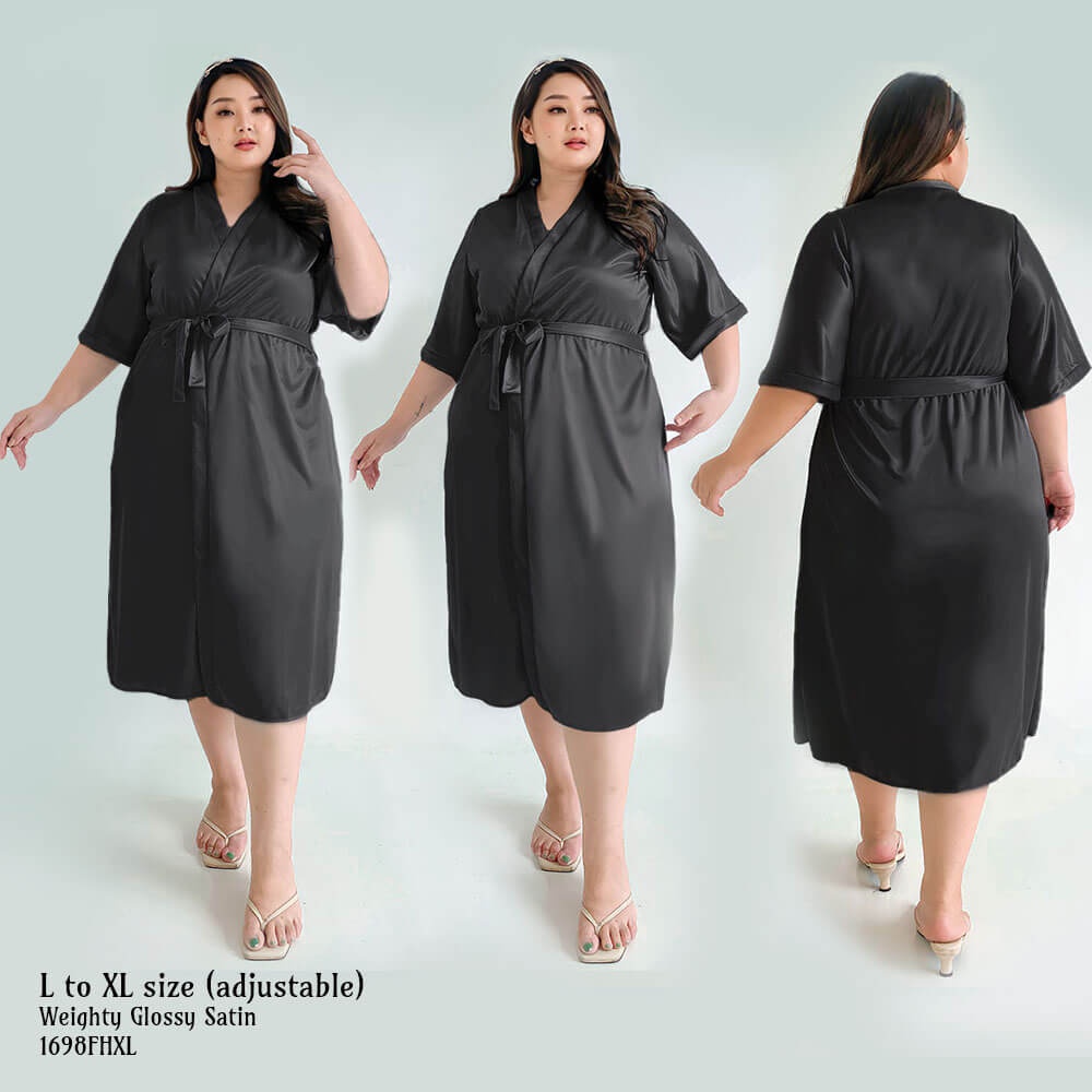 Kimono Wanita Sleeping Robe Baju Tidur Satin Big Size || Baju Tidur Wanita || Baju Dinas || Jumbo