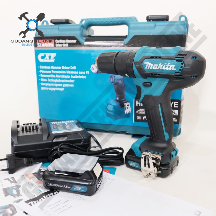 Mesin Bor Tangan Beton Besi Kayu BATERAI HP333DWYE MAKITA / CORDLESS Hammer Driver Drill HP333DWYE MAKITA