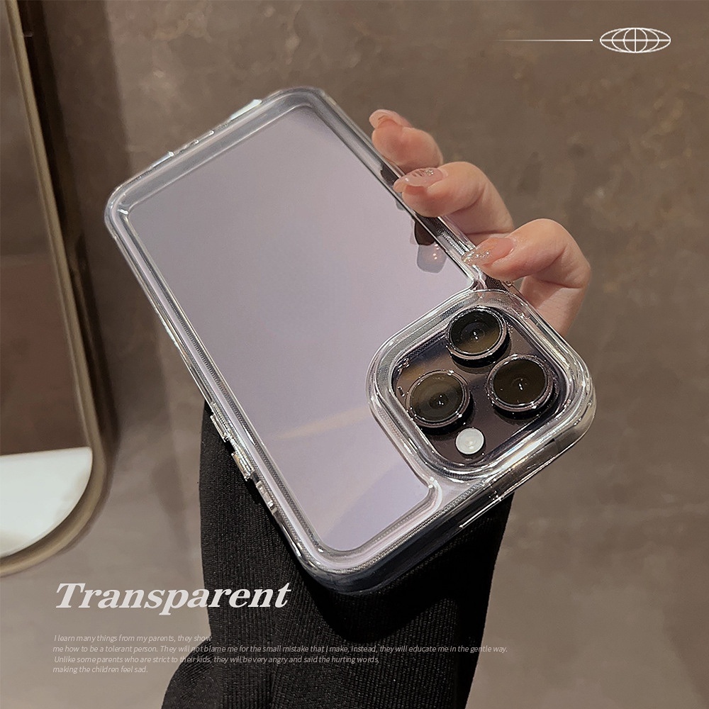 IPHONE Pencegah Jatuh Transparan Space Case Casing Transparan Pelindung Akrilik Untuk Iphone14 6 6s7 +8 Plus SE 2020 X XS XR 11 12 13 Pro Max Cover