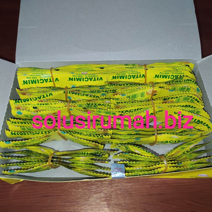 100PCS VITACIMIN LEMON 1 BOX ISI 100 PCS VITAMIN C 500MG VITA CIMIN - Lemon