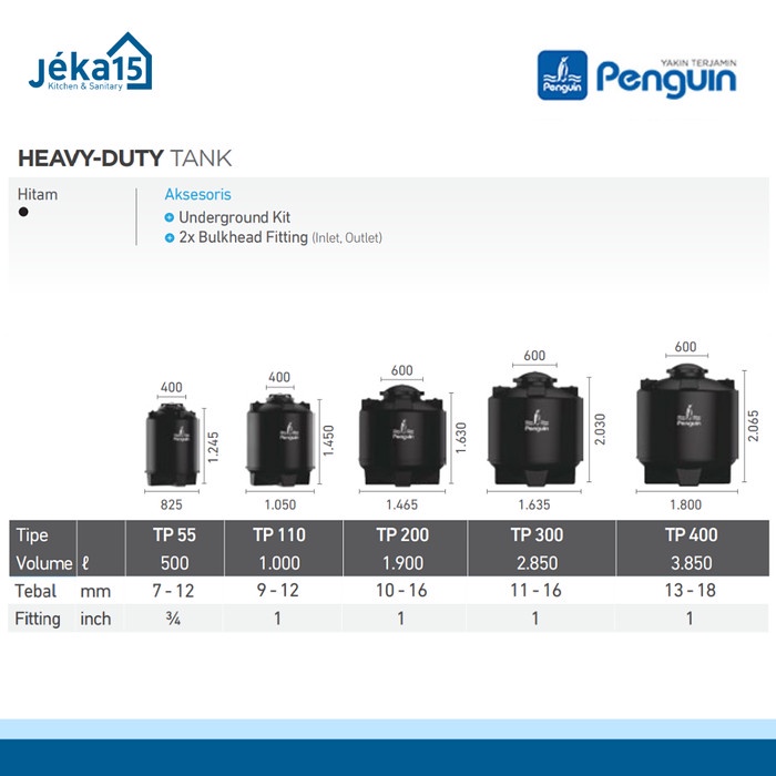 Toren Penguin TP55 / TP110 / TP200 / TP300 / Tangki Air Pendam