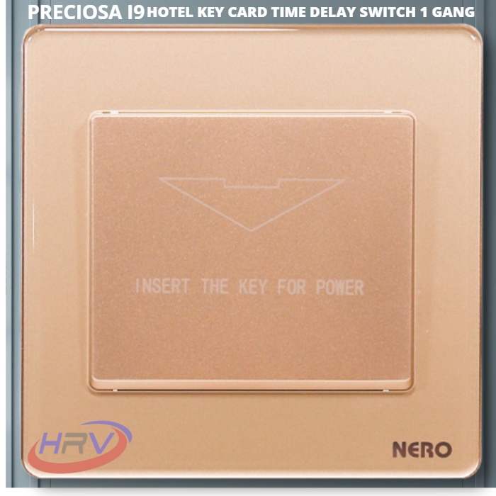 PRECIOSA I9CA-Gold Saklar 1 Gang Key Card Delay Switch NERO