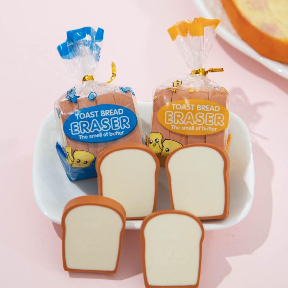 Lanfy Toast Bread Eraser Kreatif Lucu Tanpa Debu Tanpa Jejak Siswa Alat Tulis Alat Lap Tulisan Menggambar Penghapus