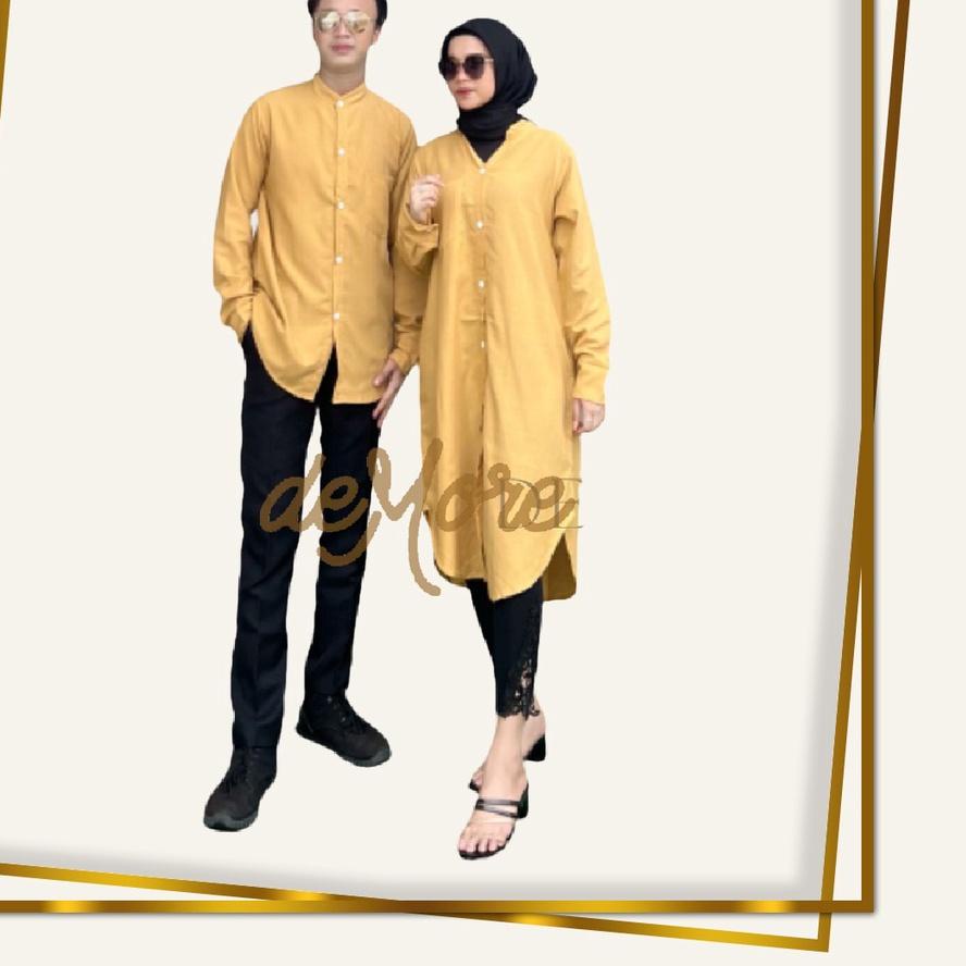 ♢ KEMEJA COUPLE BAJU COUPLE PASANGAN JEANO POLOS DEMORE ➧