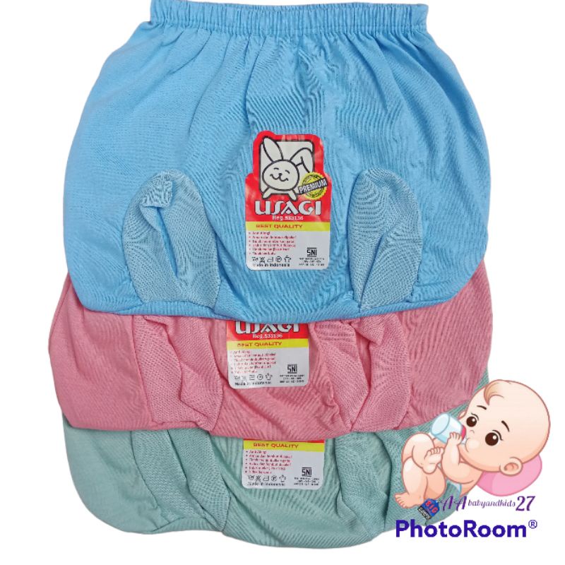 USAGI 3PC Celana Pendek Bayi PREMIUM Model Kacamata Ukuran All Size SNI Nyaman Murah Berkualitas