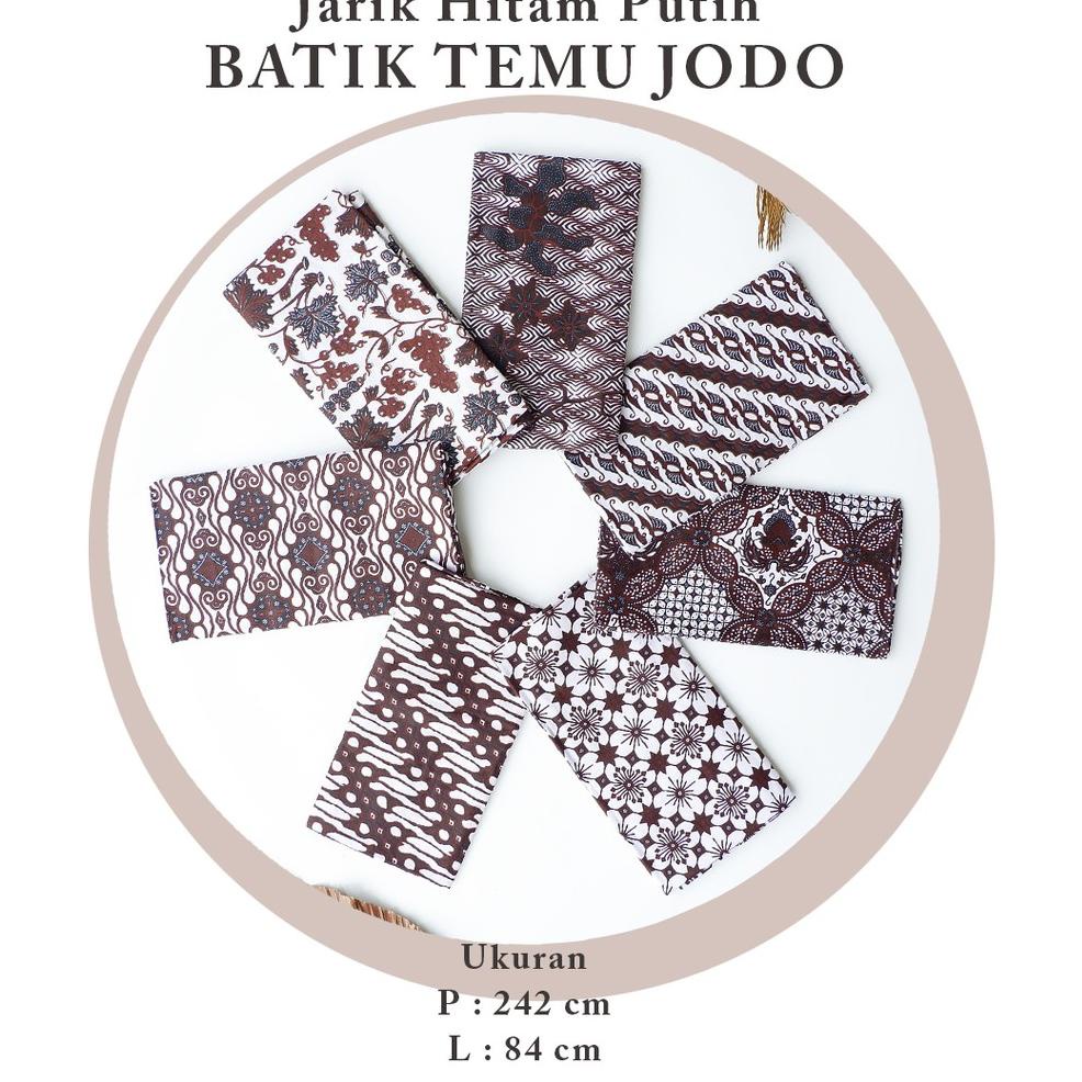 TERBAIK KAIN JARIK BATIK HITAM PUTIH ORI JARIK BATIK TEMU JODO KATUN HALUS 2METERAN JARIK BATIK SOGA