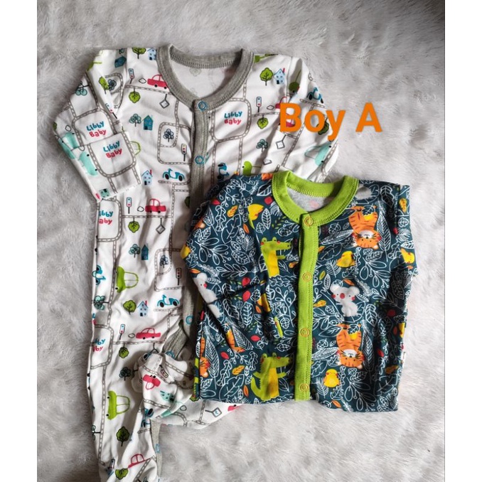 Libby Premium Sleepsuits/Baju Tidur/Piyama Tidur Libby 0-3 bulan