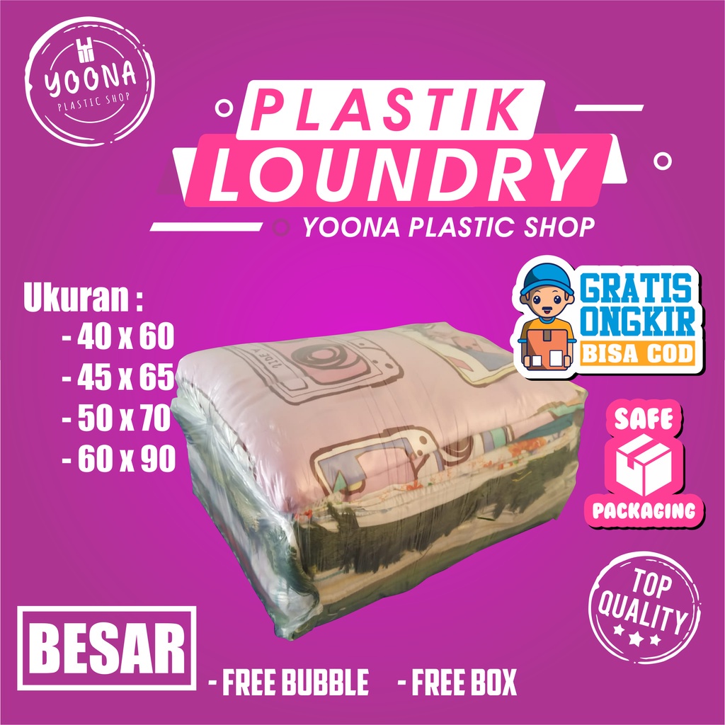Plastik Kantong Laundry PP  | PP Laundry 20x40 - 30x45 - 35x50 - 25x40 - 40x60 - 45x 65 - 50x70 - 60