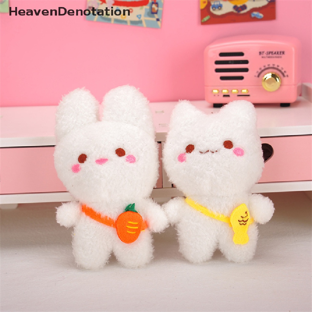 [HeavenDenotation] 15 cm Kartun Kelinci Lembut Boneka Binatang Anime Plush Doll Kawaii Kucing Lucu Gantungan Kunci Liontin Mainan Anak Perempuan Anak Hadiah Aksesoris HDV