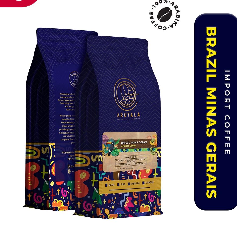 

♖ ARUTALA Kopi Brazil Minas Gerais Arabika 200 gram ❉