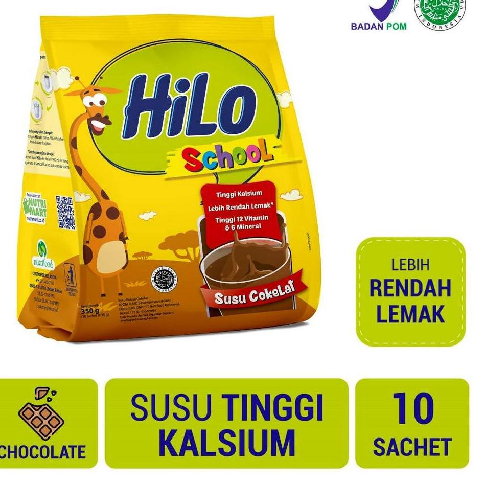 

➵ HiLo School Chocolate Gusset 350 gram (10 Sachet) - Susu Tinggi Kalsium ✪